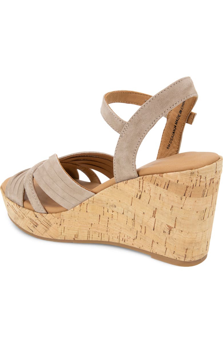 Gentle Souls Nomi Ankle Strap Platform Wedge Sandal, Alternate, color, Mushroom Suede