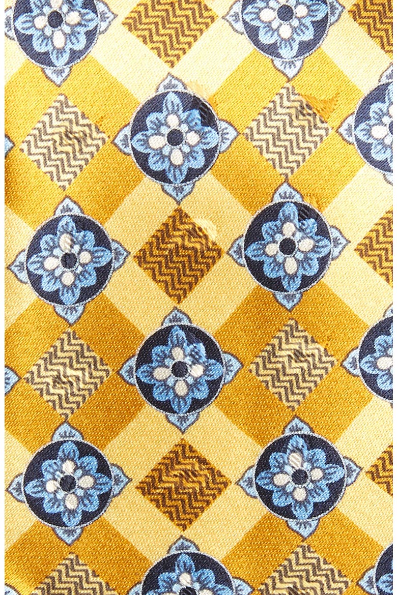 Ermenegildo Zegna Quadri Colorati Floral Diamond Silk Tie, Alternate, color, YELLOW