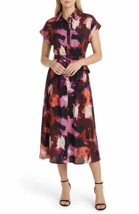 Maggy London Cap Sleeve Midi Shirtdress