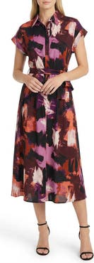 Maggy London Cap Sleeve Midi Shirtdress