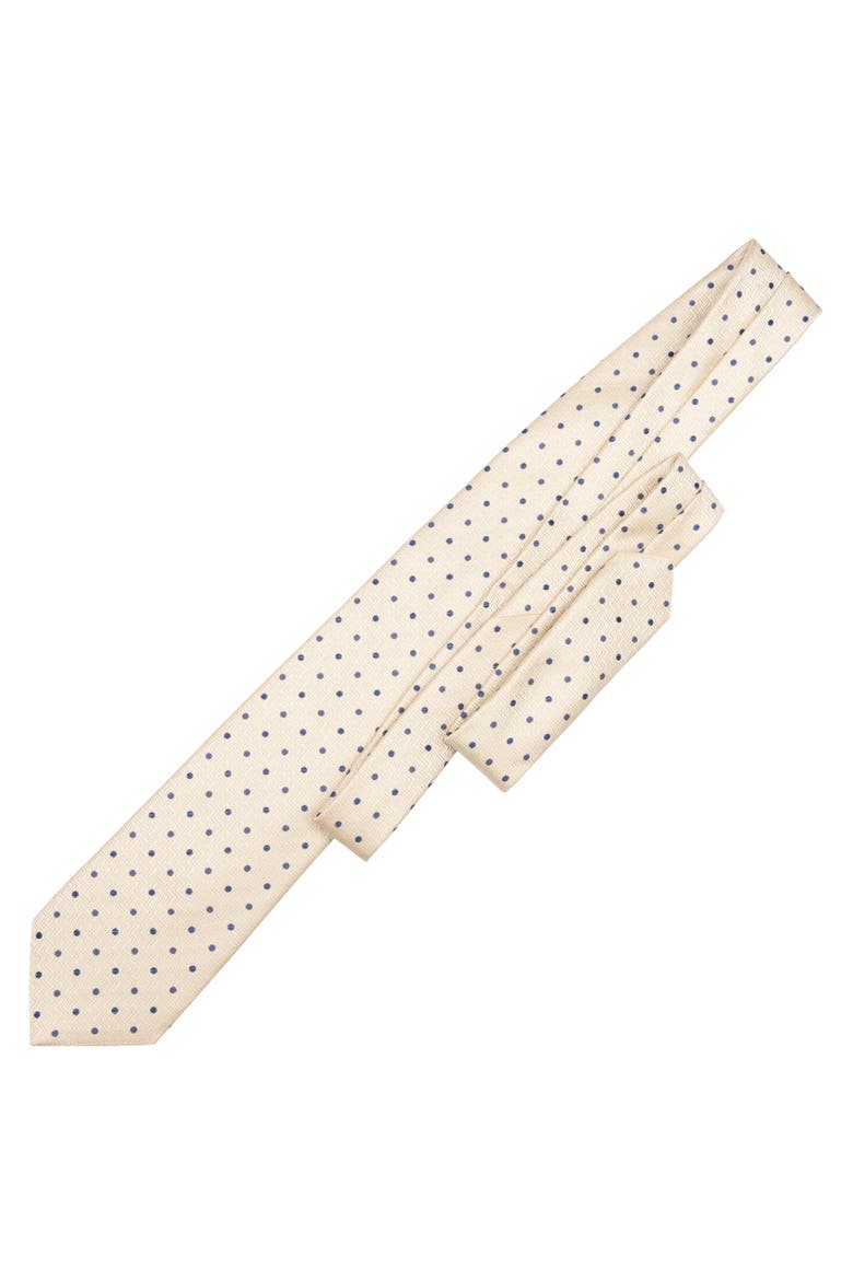 Tiburtina - Extra Long Silk Jacquard Tie for Men, Alternate, color, Pale Yellow