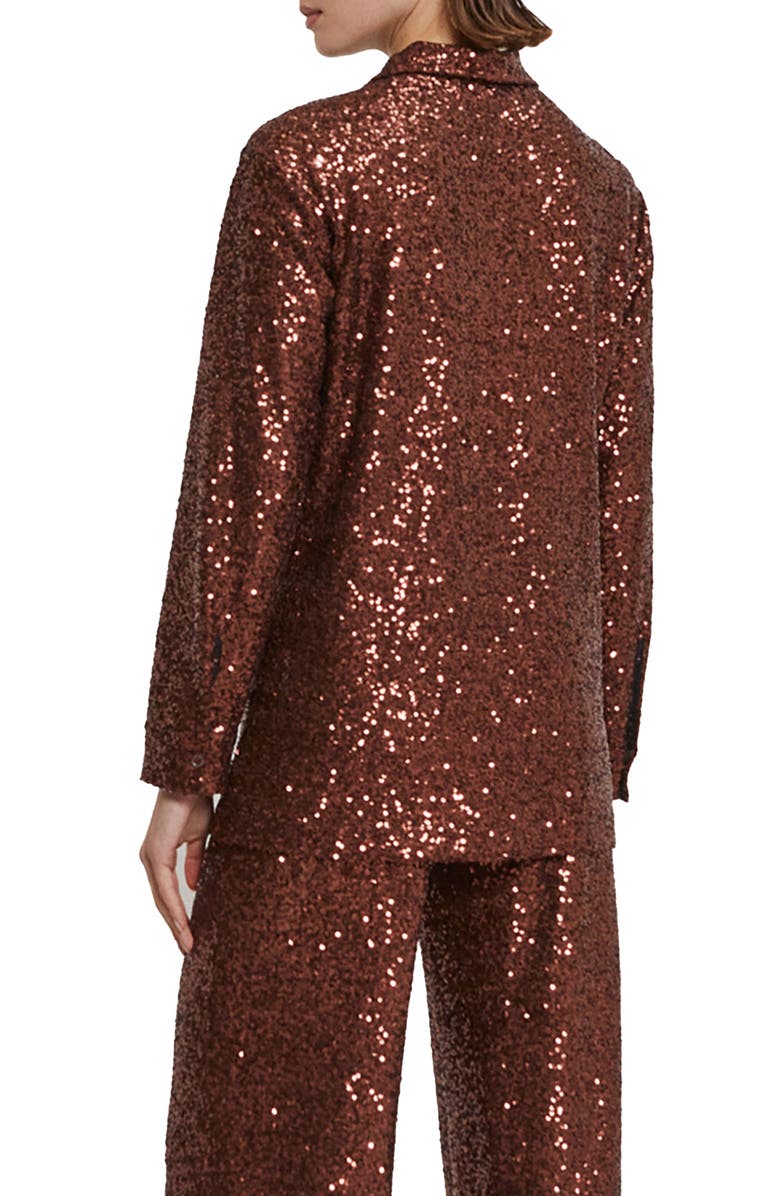 ottod'Ame Sequin Embellished Shirt, Alternate, color, Bronze