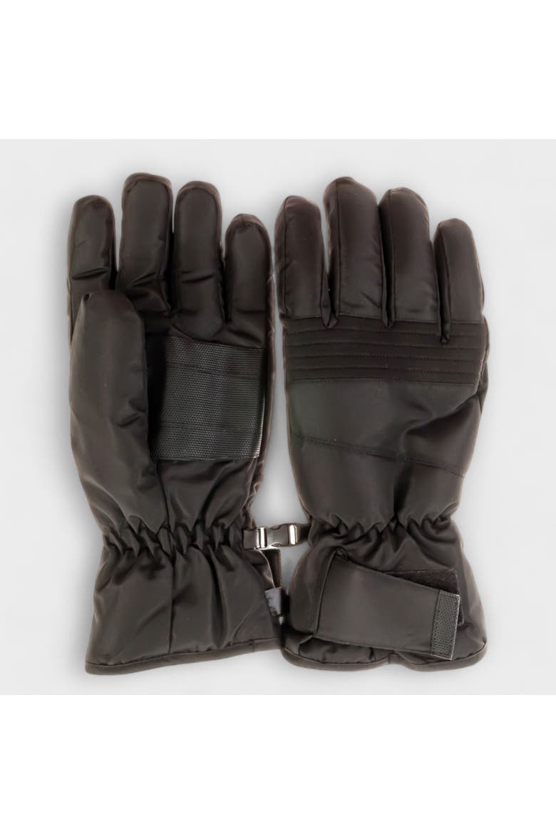 Men's Ski Gloves with Velcro Strap, Alternate, color, Black