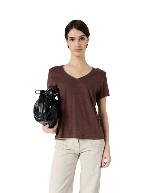 Mirana Linen V-Neck T-Shirt