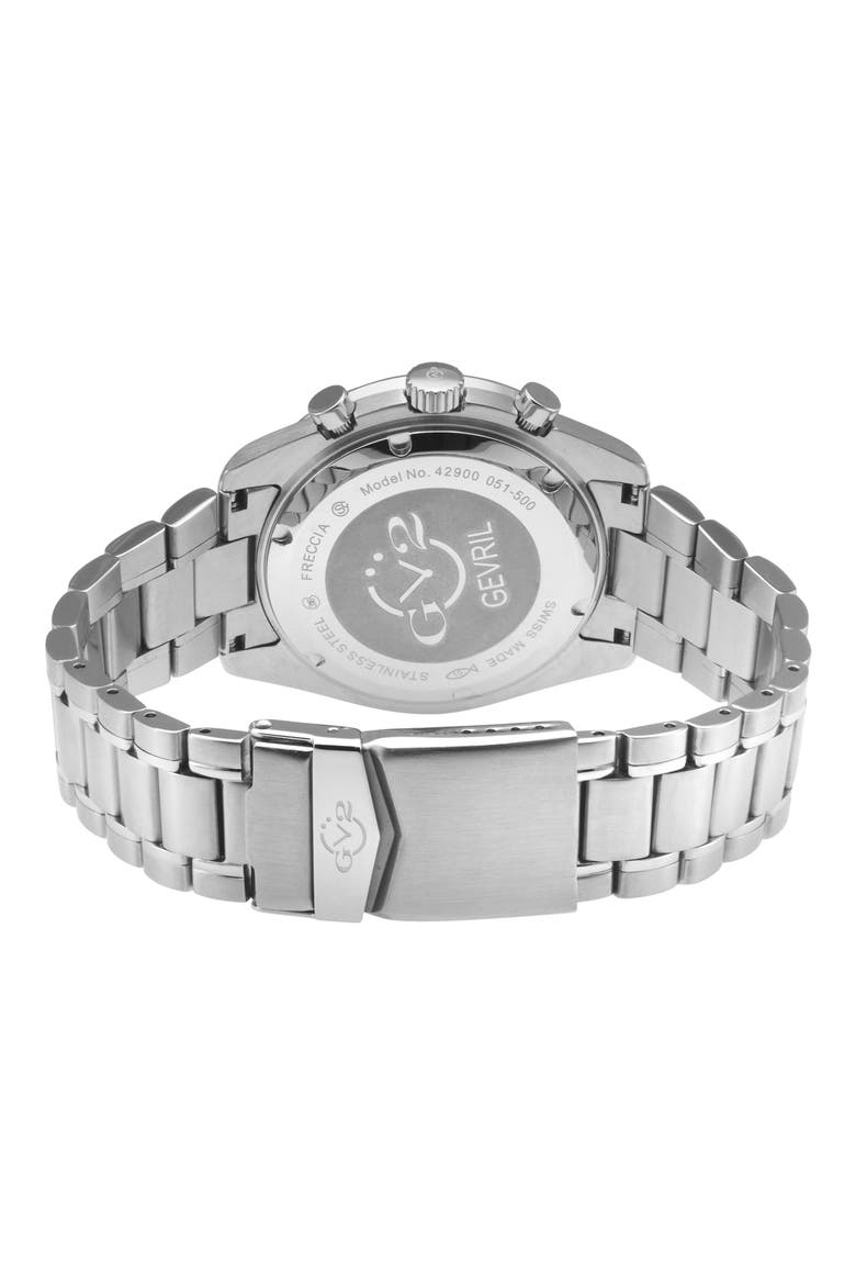 Freccia Stainless Steel Swiss Quartz Bracelet Watch, 42mm, Alternate, color, STAINLESS STEEL