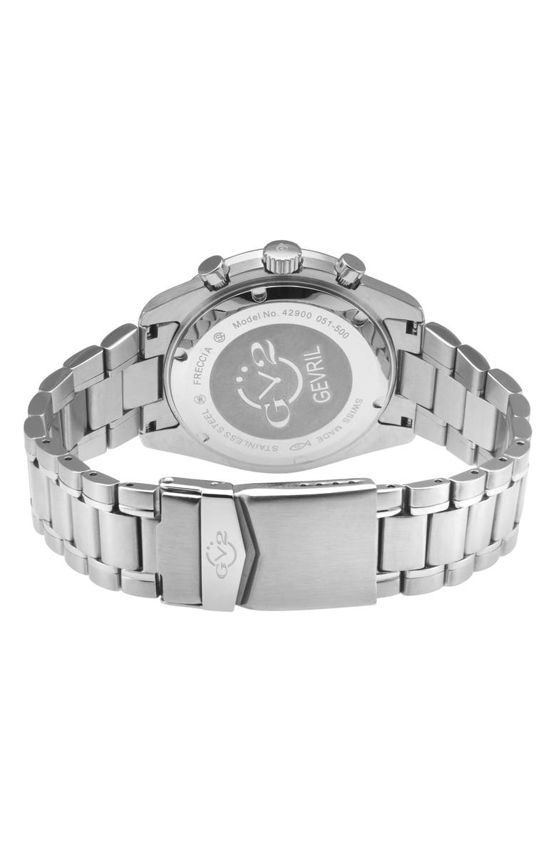 GV2 Freccia Stainless Steel Swiss Quartz Bracelet Watch, 42mm, Alternate, color, Stainless Steel