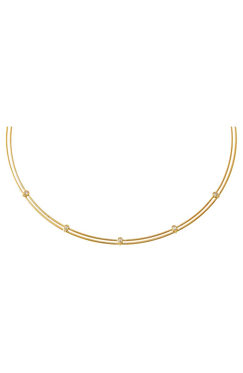 BY ADINA EDEN Diamond Multi Teardrop Bezel Wire Necklace 14K, Main, color, 14K Gold