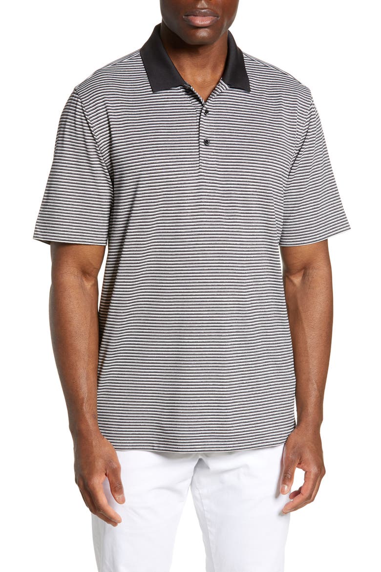 Forge DryTec Stripe Performance Polo, Main, color, BLACK