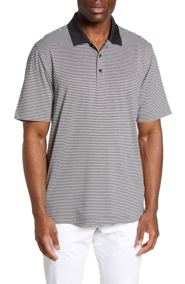 Cutter & Buck Forge DryTec Stripe Performance Polo, Main, color, Black