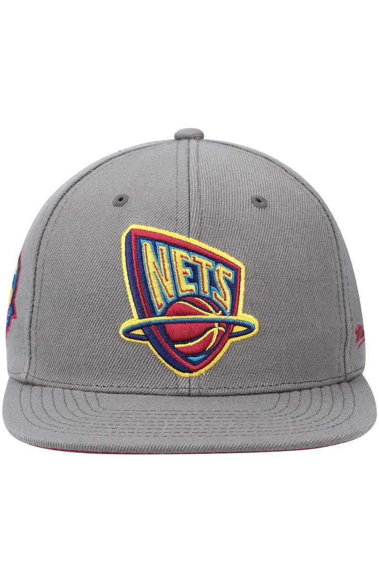 Mitchell & Ness Men's Mitchell & Ness Charcoal New Jersey Nets Hardwood Classics 35 Years Carbon Cabernet Fitted Hat, Alternate, color, Charcoal