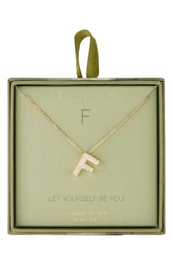 Leith Pavé Cubic Zirconia Initial Pendant Necklace In Gold