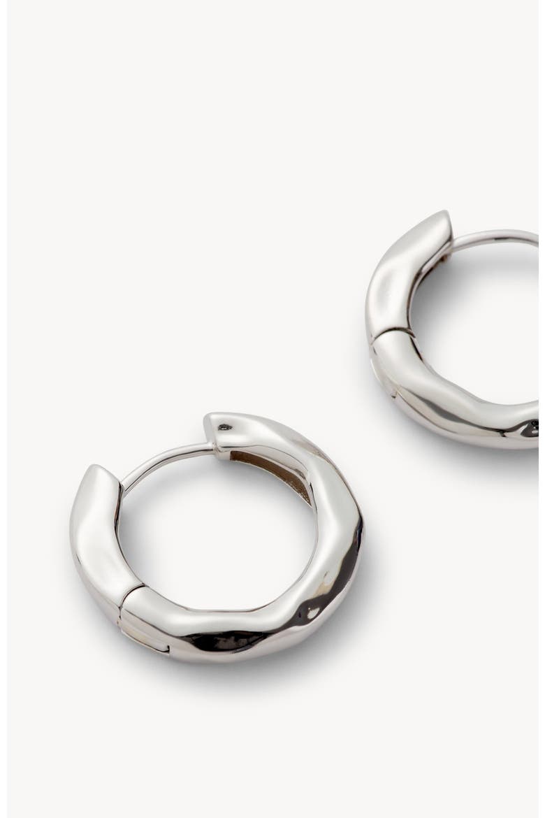 Petite Wavy Hoops, Alternate, color, Silver