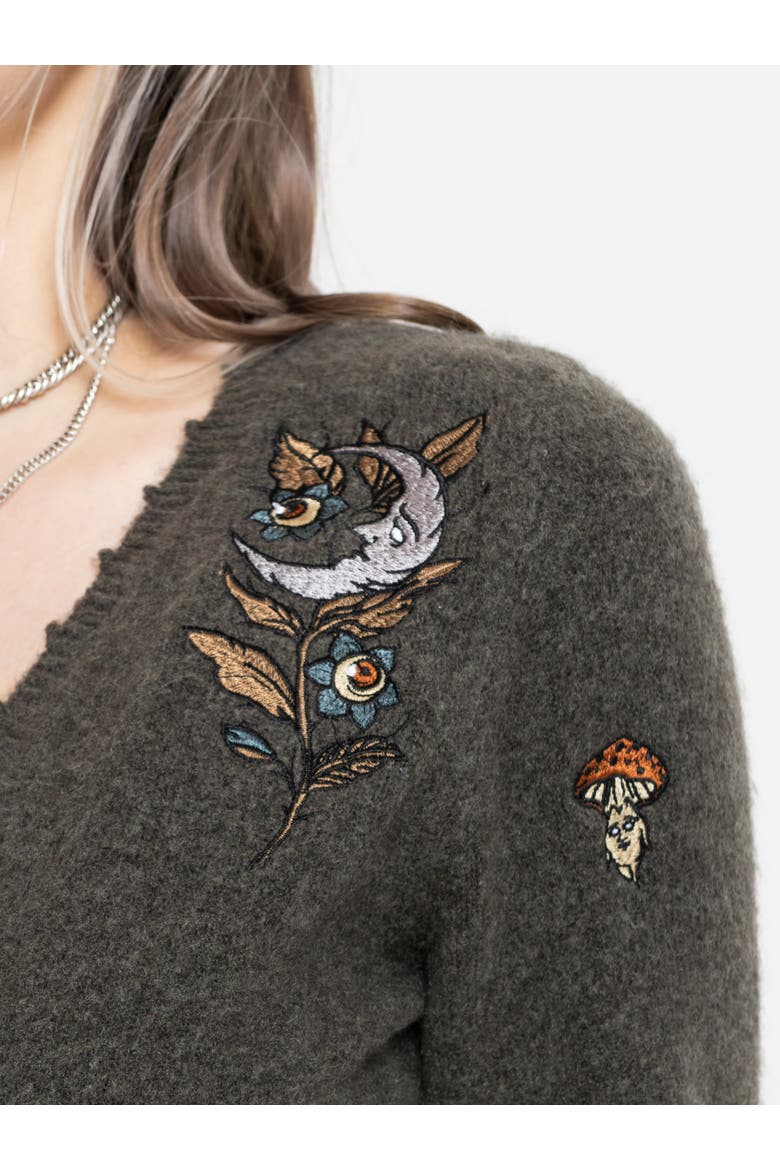 Hexborn Baba Yaga Knit Cardigan, Alternate, color, Grey