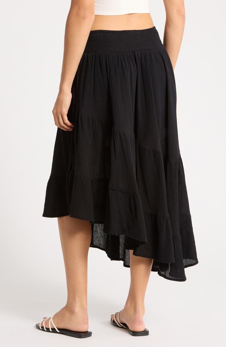 Abound Tiered Asymmetric Skirt, Alternate, color, Black