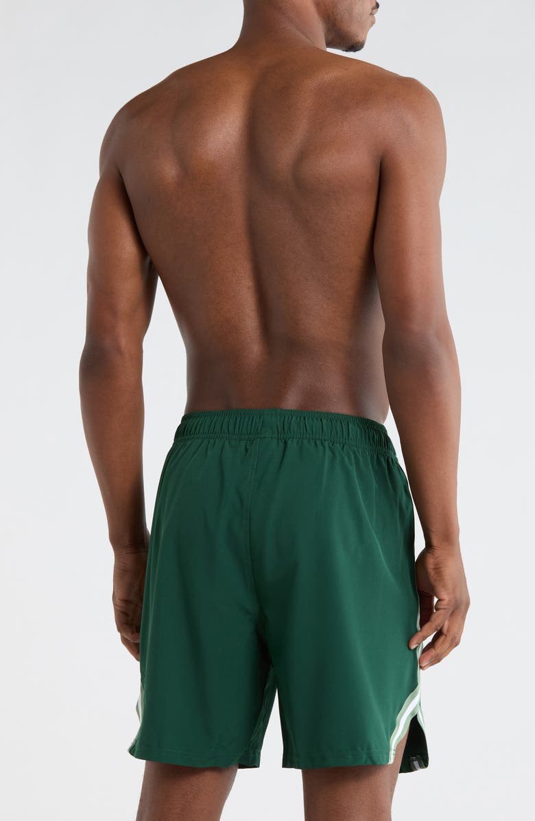 Champion Stripe Tape Trim Swim Trunks, Alternate, color, Green