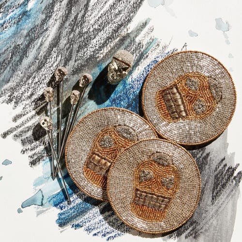 Joanna Buchanan Hand Beaded Coasters In Brown