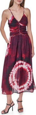 DKNY Braided Print Voile Midi Dress