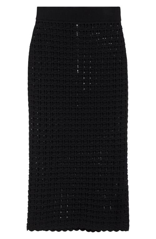 Dolce & Gabbana Dolce&gabbana Virgin Wool Crochet Midi Skirt In N0000 Nero