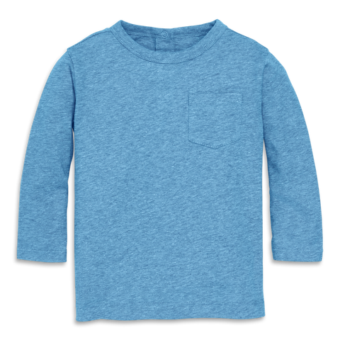 Baby Heathered Long Sleeve Pocket Tee