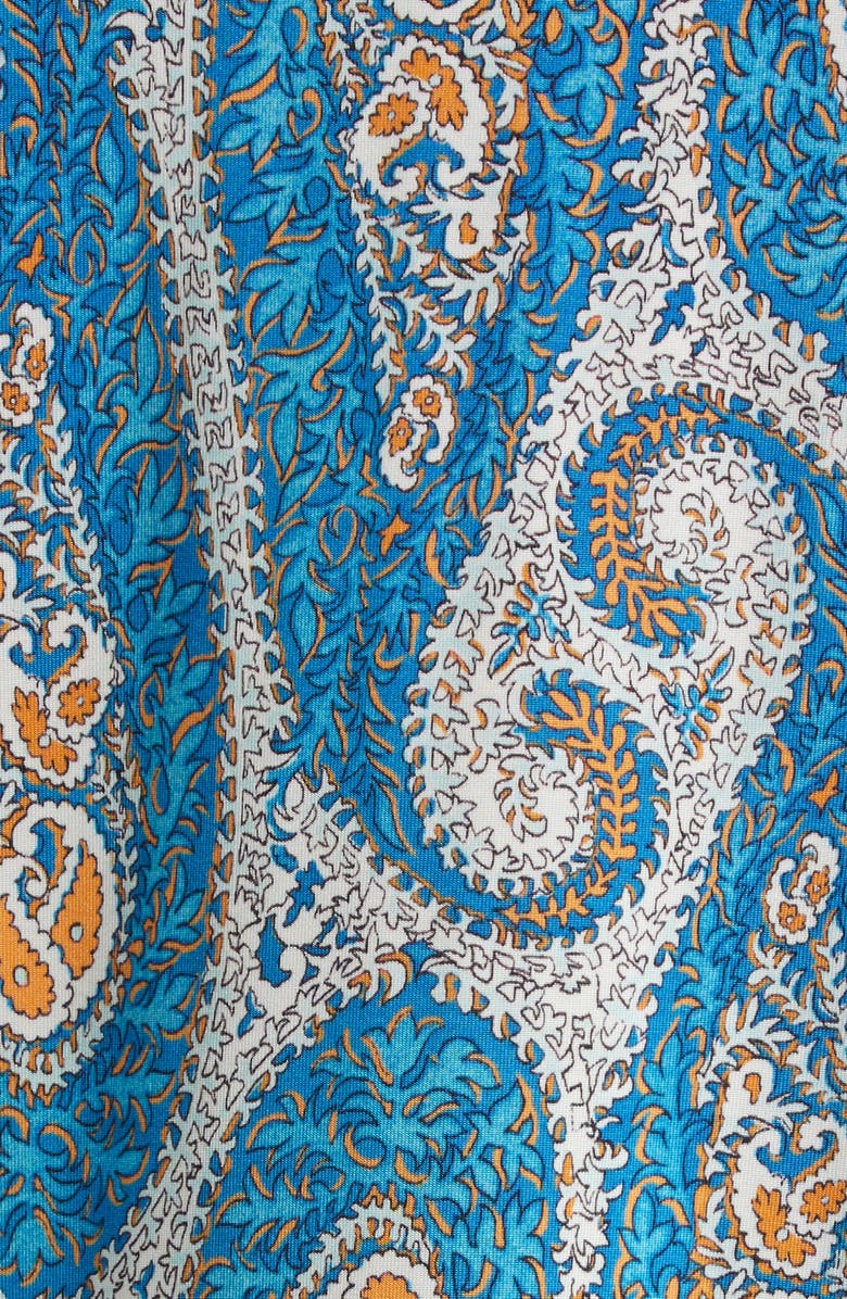 Etro Paisley Stretch Jersey Wrap Sundress, Alternate, color, Print On White Base