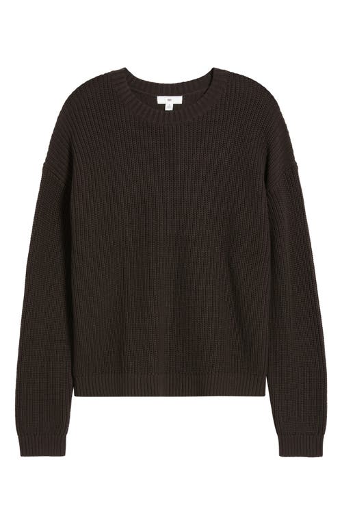 Bp. Oversize Cotton Crewneck Sweater In Black