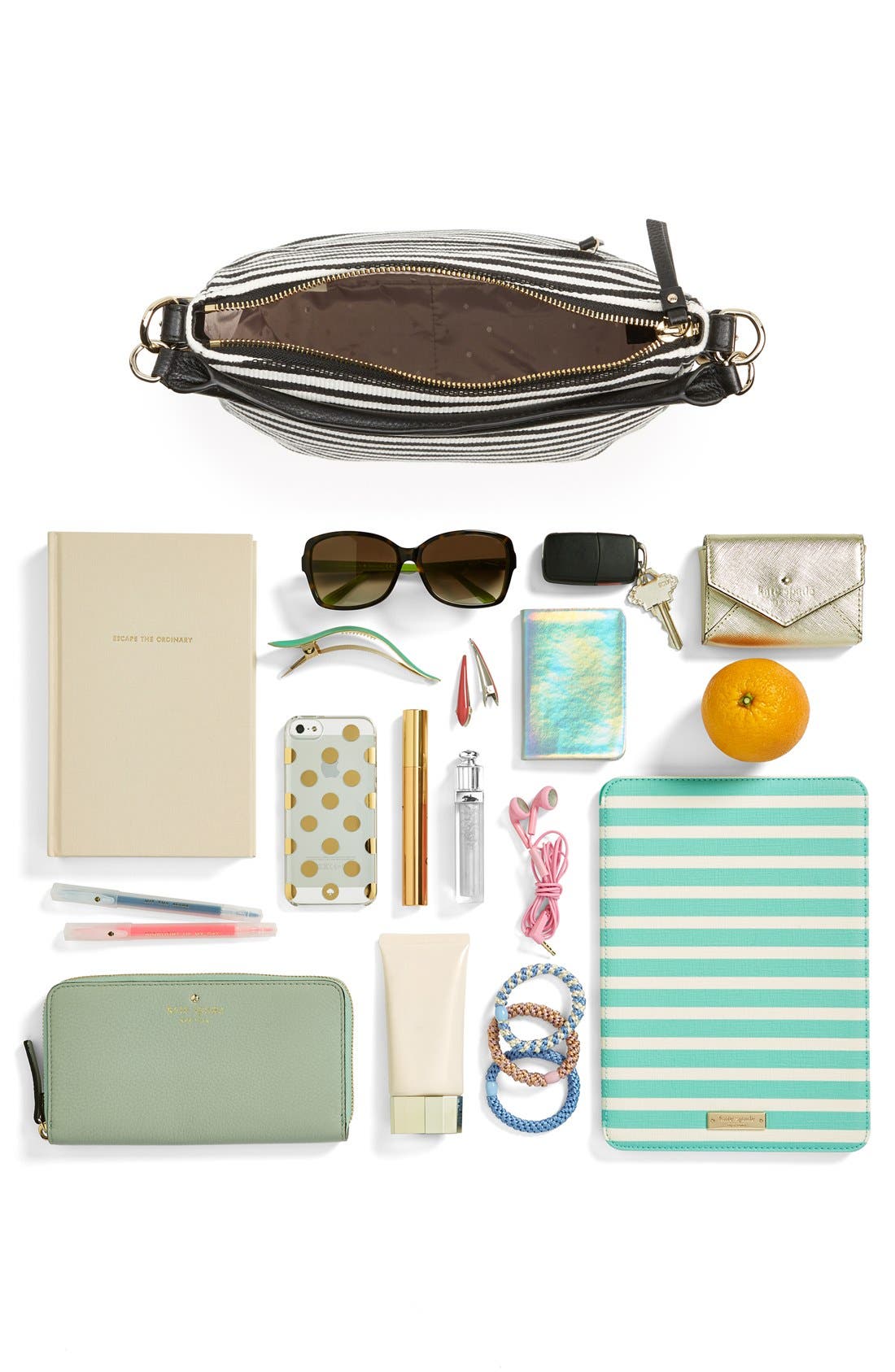 'cobble hill - small ella' crossbody bag, Alternate, color, BLACK/ CREAM