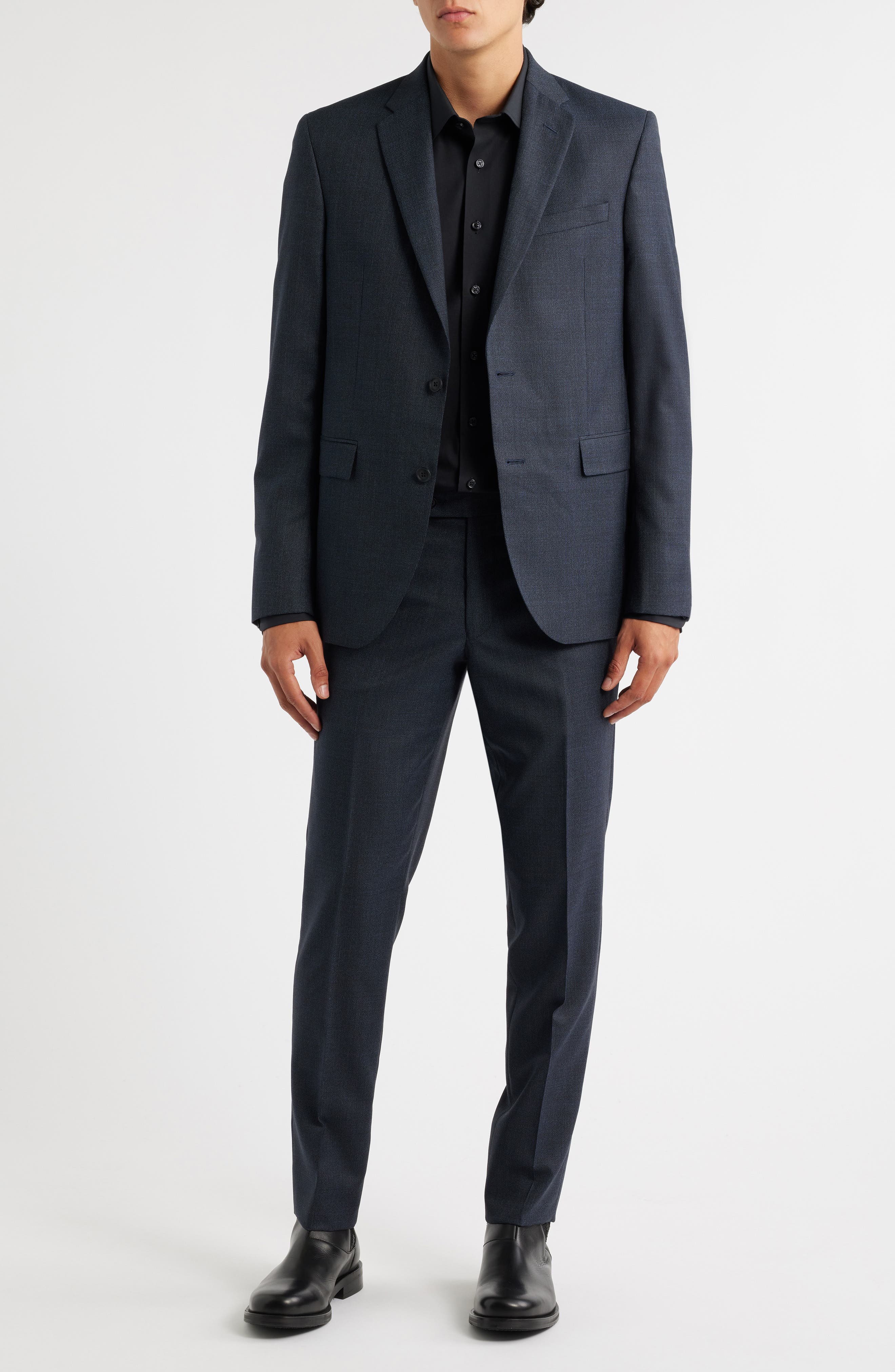 AllSaints Ross Slim Fit Solid Wool Suit