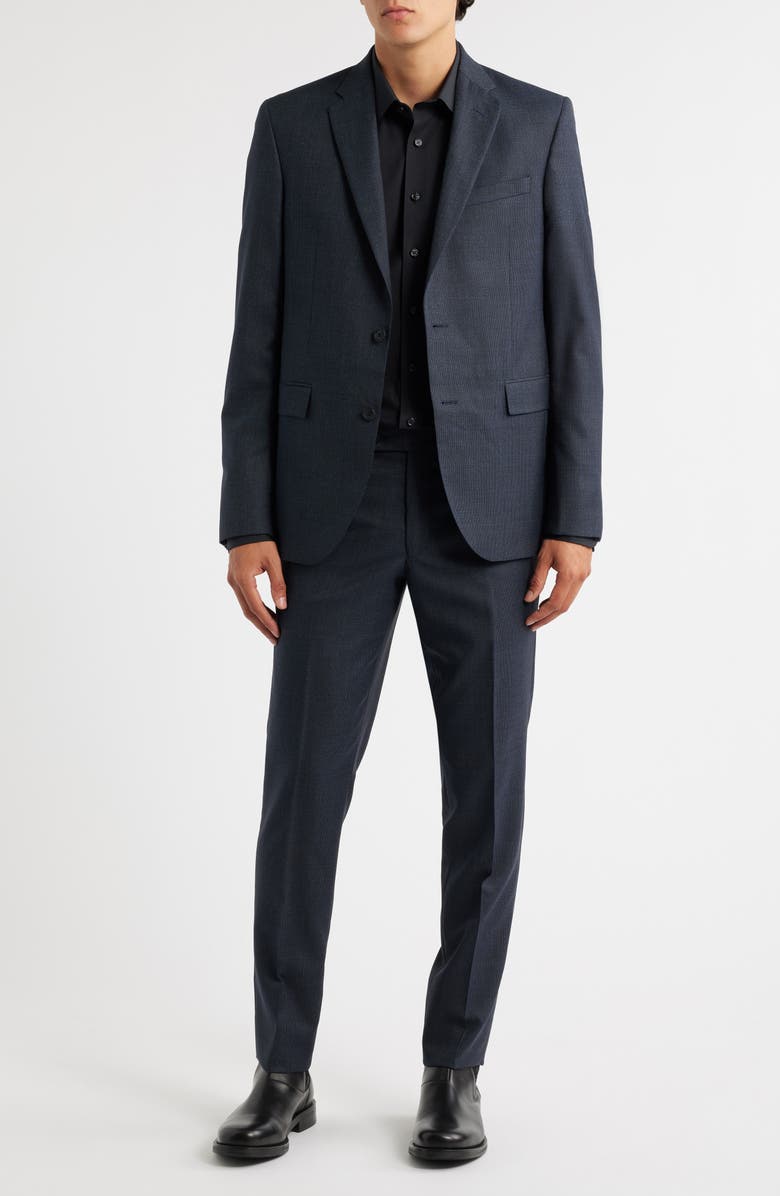AllSaints Ross Slim Fit Solid Wool Suit, Main, color, Navy