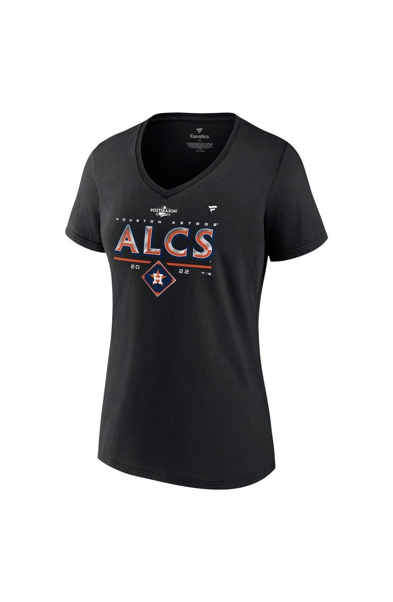 FANATICS Women's Fanatics Branded Black Houston Astros 2022 Division Series Winner Locker Room Plus Size V-Neck T-Shirt, Alternate, color, 