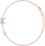 MESHMERISE Diamond Initial Bezel Bracelet