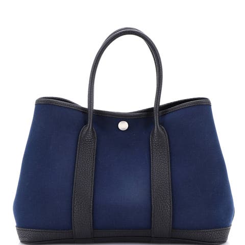 Garden Party Tote Toile and Leather 30