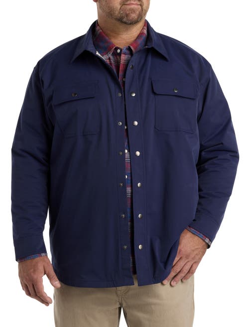 True Nation By Dxl Big & Tall Flannel-lined Shirt Jacket In Evening Blue