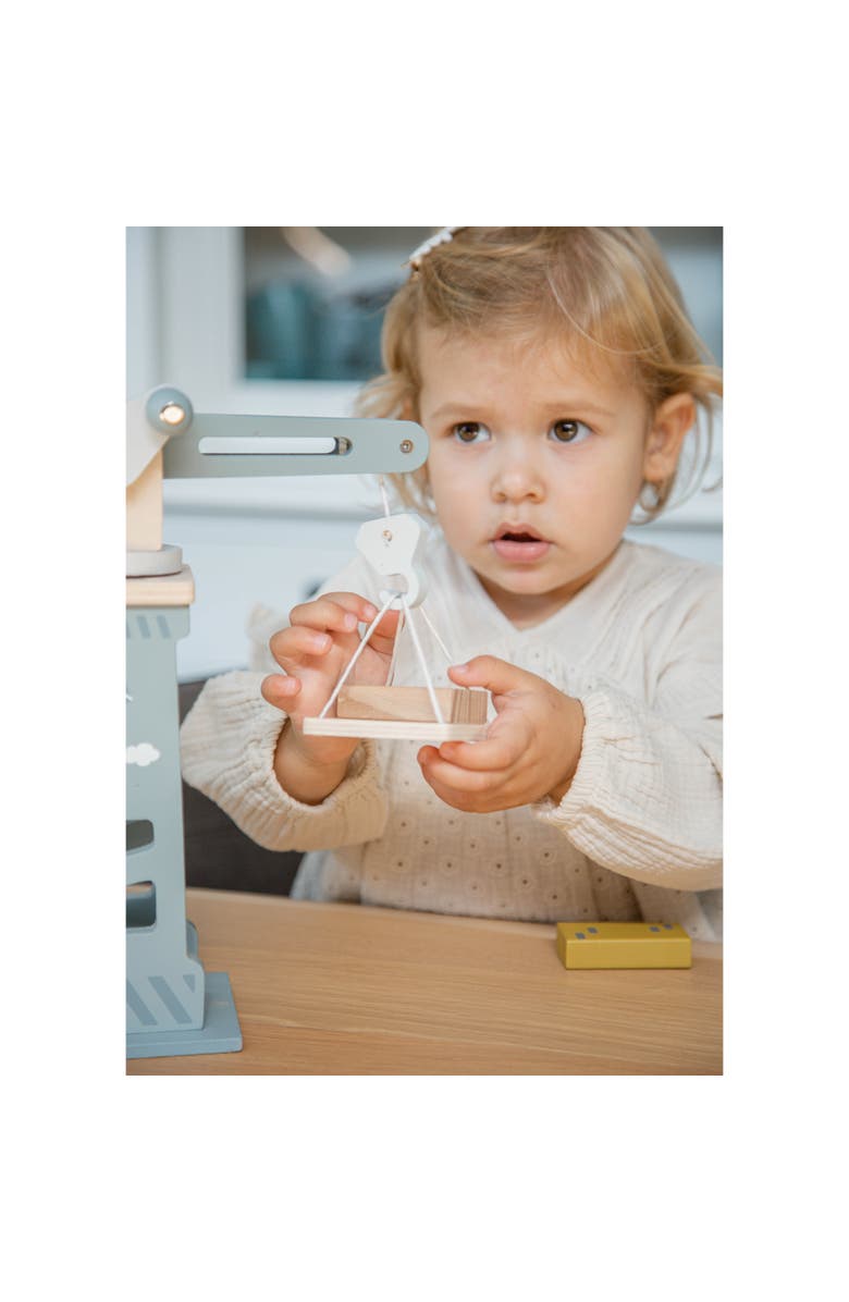 Label Label Wooden Construction Site Play Set, 13 Blocks, 6 Vehicles, Ages 3+, Alternate, color, Multicolored