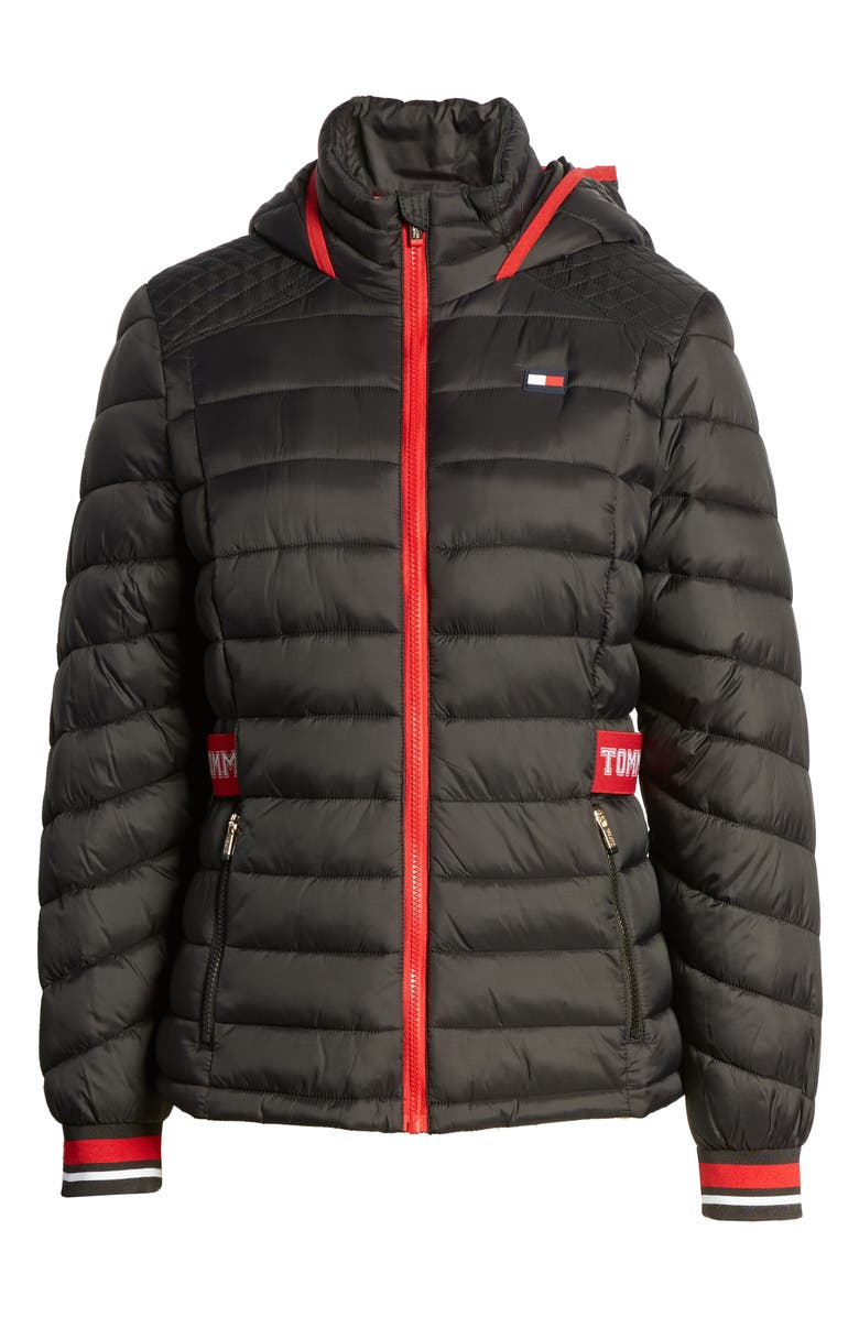 Tommy Sport Logo Cinch Waist Puffer Jacket, Alternate, color,