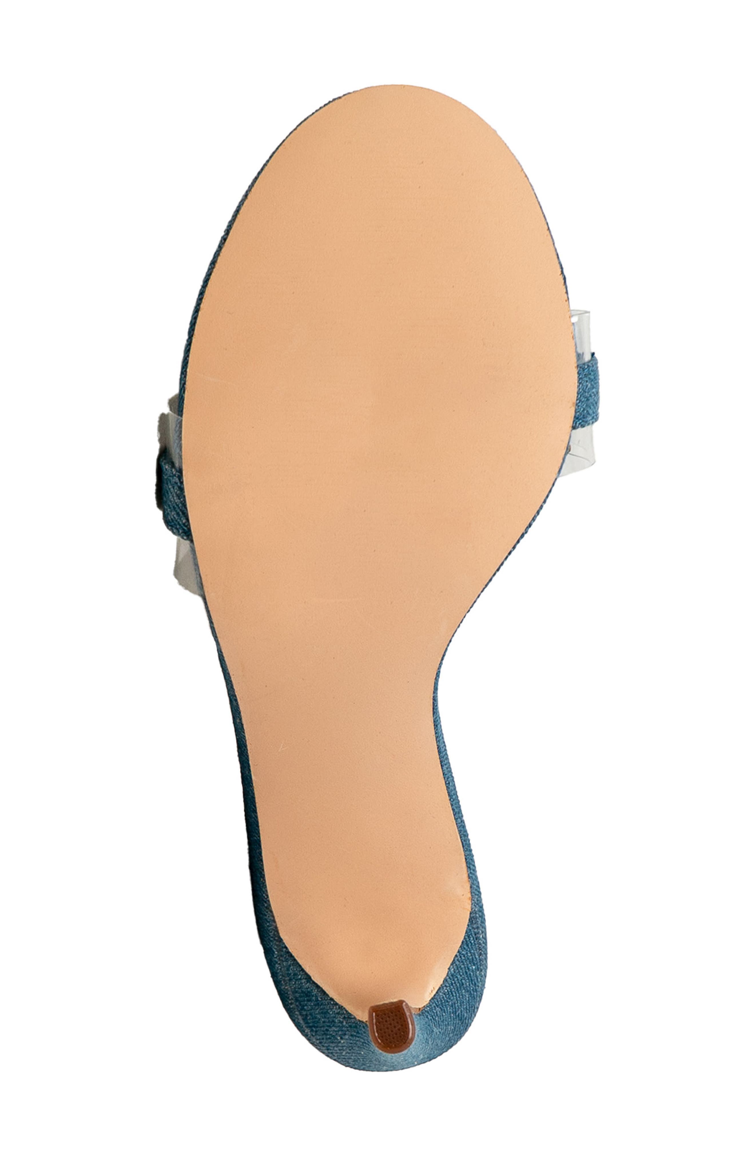 Chunky Link Stiletto Mule Sandal, Alternate, color, DENIM