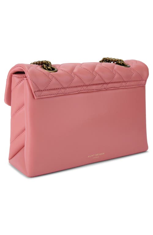 Kurt Geiger London Kensington Quilted Leather Shoulder Bag In Open Pink