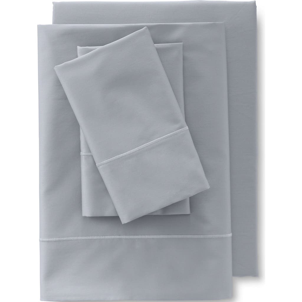 Lands' End 400 Thread Count Premium Supima Cotton No Iron Sateen Flat Bed Sheet In Shale Gray
