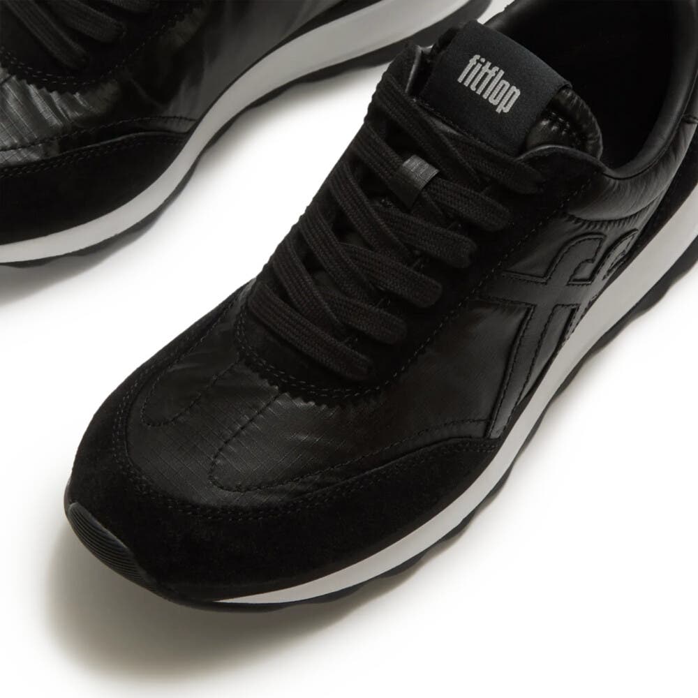 FitFlop Retro-Q Ff Met-Suede Sneakers, Alternate, color, Black