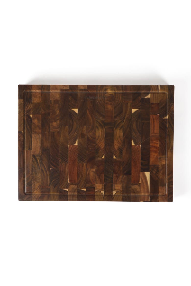Edge Guard End Grain Acacia Wood Butcher Block Reversible Cutting Board, Main, color, Natural