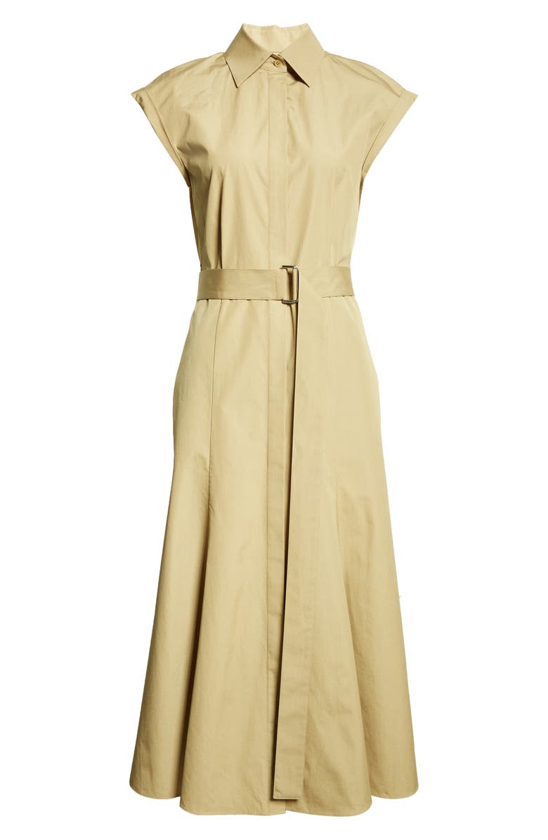 Lafayette 148 New York Cap Sleeve Cotton Poplin Belted Shirtdress, Alternate, color, 