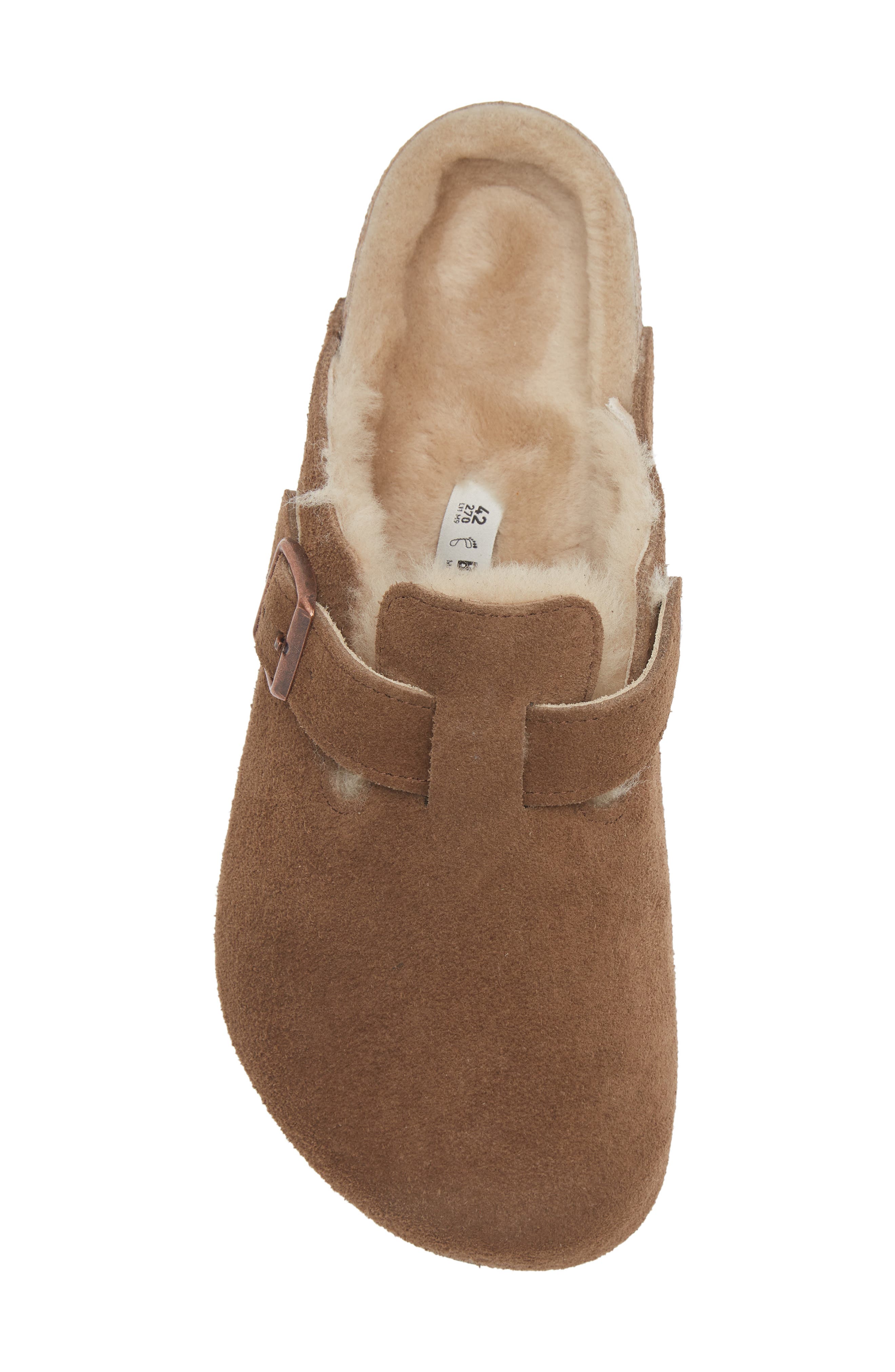 Boston Genuine Shearling Lined Clog, Alternate, color, DARK TEA/ SANDCASTLE