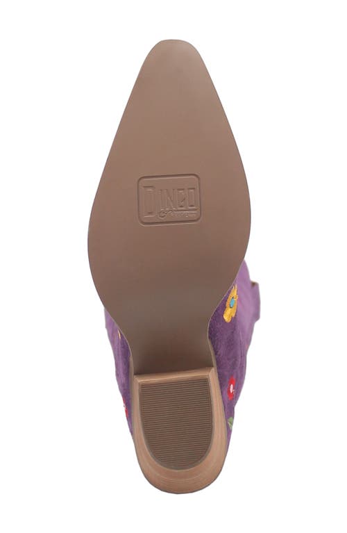 Dingo Flower Power Knee High Western Boot In Purple