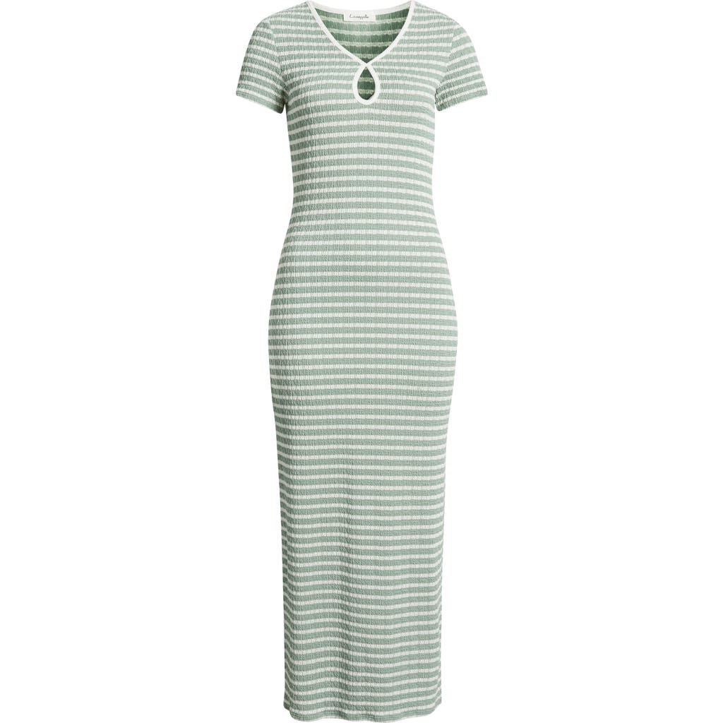 Loveappella Keyhole Midi Dress In Green