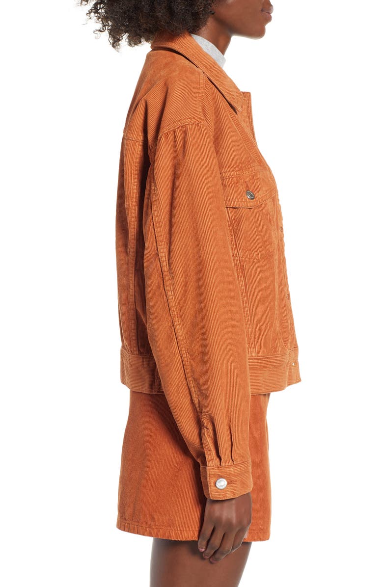 Topshop Boxy Oversize Corduroy Jacket, Alternate, color, 
