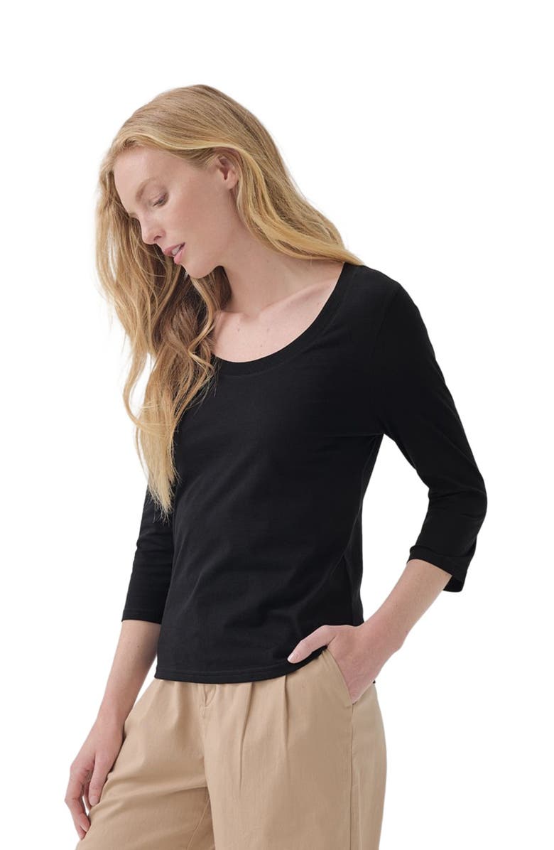 Pact Organic Cotton Softspun Scoop Neck 3/4 Sleeve Tee, Alternate, color,