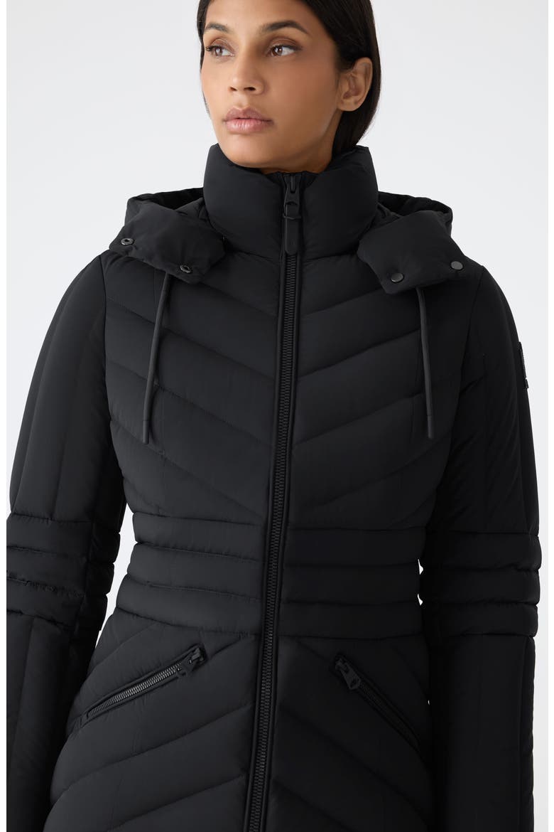 Nadia Hooded Quilted Down Jacket, Alternate, color, BLACK