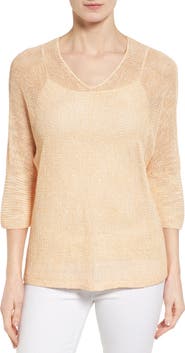 NIC+ZOE Sunkissed Sheer Linen Blend Pullover