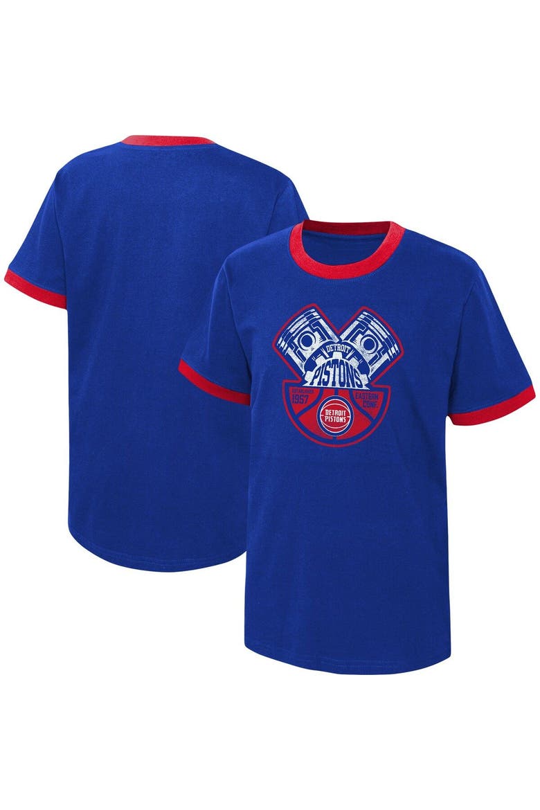 Youth Blue Detroit Pistons Hoop City Hometown Ringer T-Shirt, Main, color, Blue