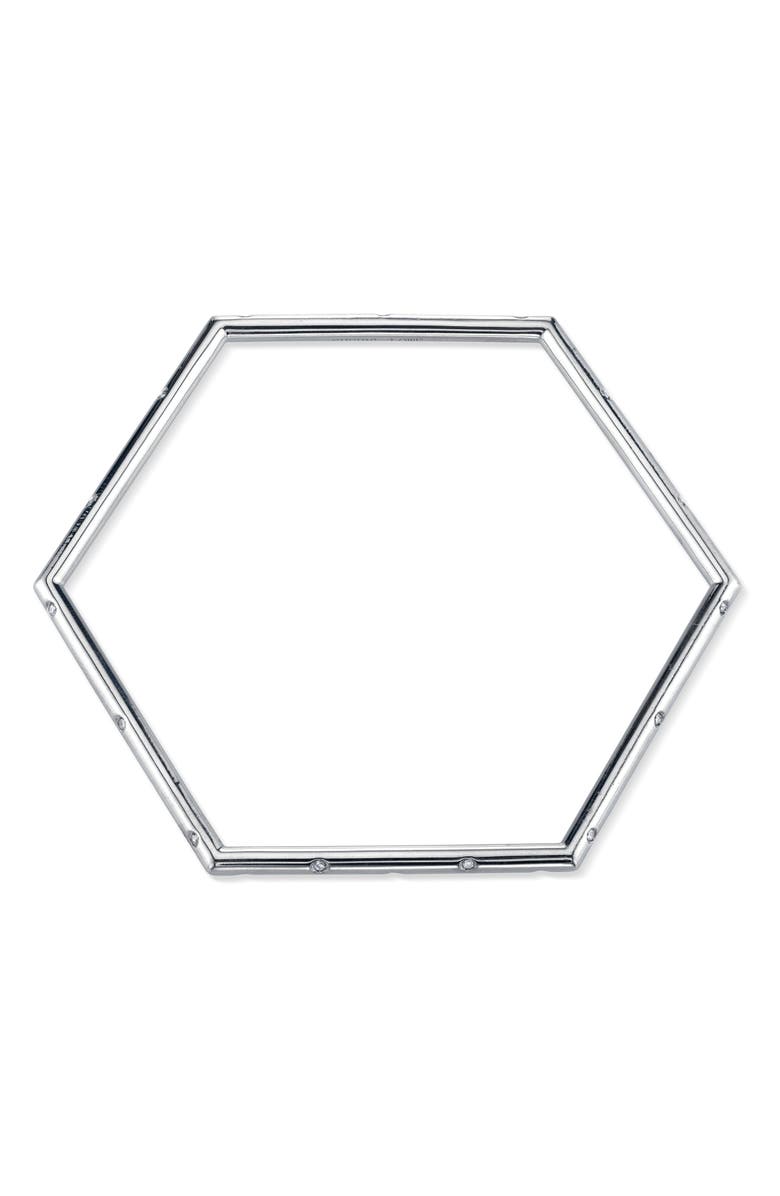 Sheryl Lowe Scatter Pavé Diamond Hexagon Bangle, Main, color, 