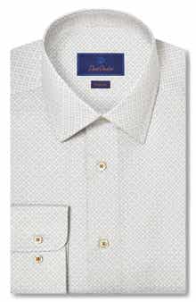 Regular Fit Geometric Cotton Dress Shirt